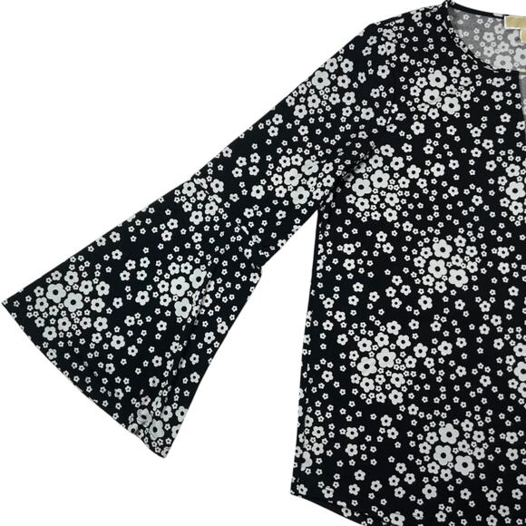 Michael Kors - Women's Black / White Flower Blouse - Size: Large - Picture 2 of 8